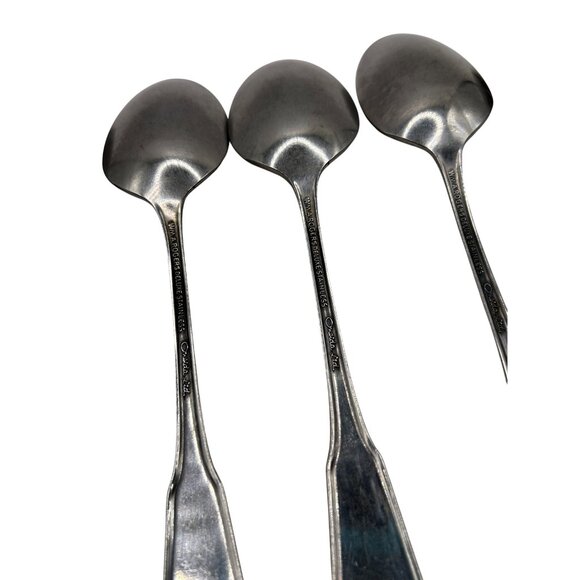 Oneida deluxe Roger’s Colonial Mood Stainless Teaspoon Set Of 6 glossy flatware - Picture 4 of 4